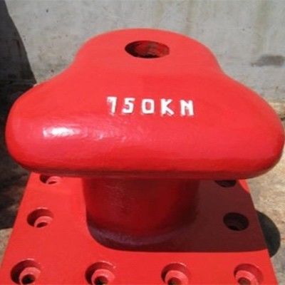 150KN T Head Cast Iron Cast Bollard Mooring Bollard Painted Bitumen Mooring Protection