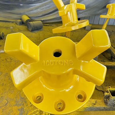 Horn Type 100T Cast Steel Pier Bollards Port Bollard Polished Mooring Protection