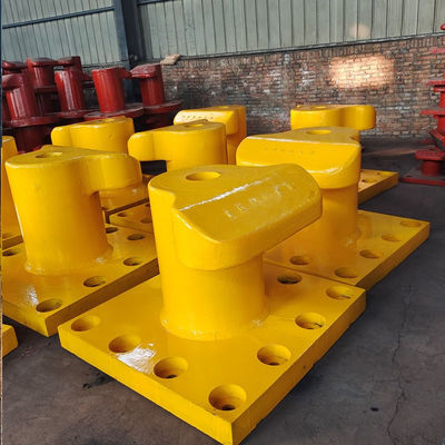 1000KN Tee Type Cast Steel Jetty Bollard Single Bitt Bollard Galvanized Ship Docking