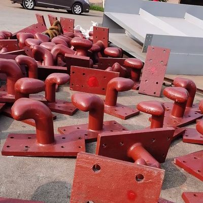 30T Tee Type Cast Iron Dock Bollards Cross Bitt Bollard Polished Ship docking