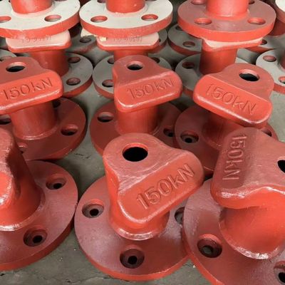 150KN T Type Cast Iron HT200 Cross Bitt Bollard Cast Bollard Painted Bitumen Ship docking