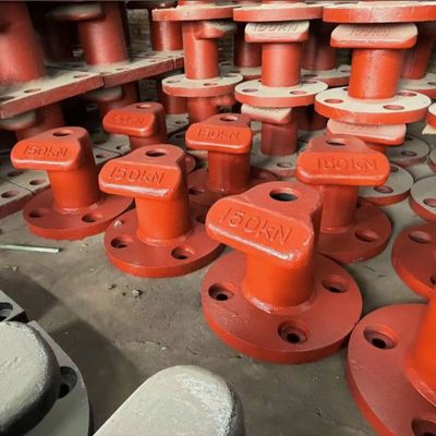150KN T Type Cast Iron HT200 Cross Bitt Bollard Cast Bollard Painted Bitumen Ship docking