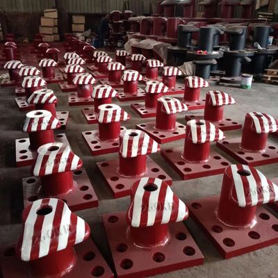 250KN T Head Cast Iron Cast Bollard Pier Bollards Galvanized For Marine Outfitting