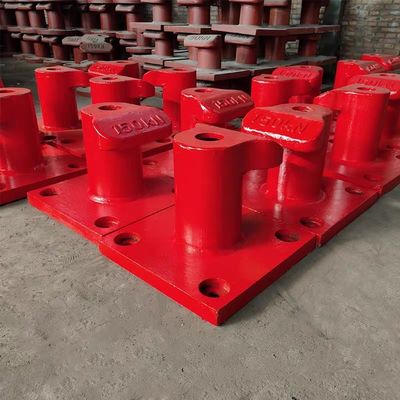 150KN T Type Cast Iron Boat Bollard Yacht Bollard Painted Bitumen For Marine Outfitting