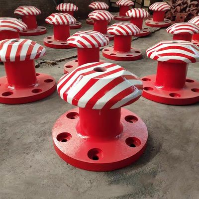 450KN Pillar Type Cast Iron Mooring Bitt Port Bollard Polished Mooring Protection
