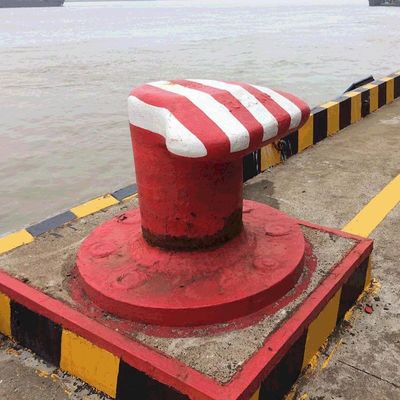 250KN Tee Type Cast Iron Dock Bollards Cross Bitt Bollard Galvanized Mooring Protection