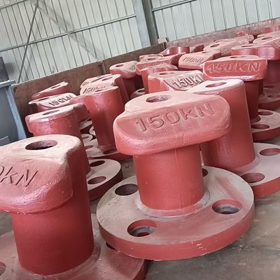 150KN T Head Cast Iron Boat Bollard Ship's Bollard Painted Bitumen Ship docking