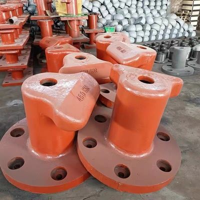 450KN Tee Type Cast Iron Cross Bitt Bollard Anchor Rods Polished Dock mooring