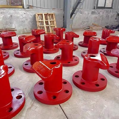 250KN Tee Type Cast Iron Dock Bollards Cross Bitt Bollard Galvanized Mooring Protection
