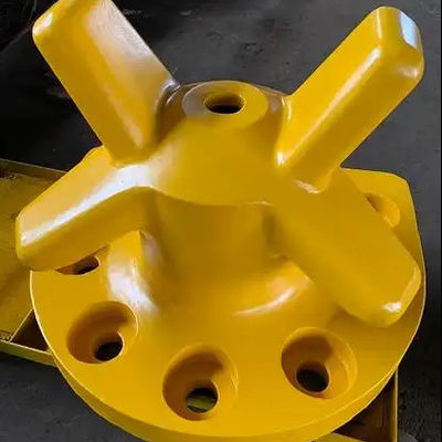 Ductile Iron 100T Horn Type Cross Bitt Bollard Galvanized Ship Docking