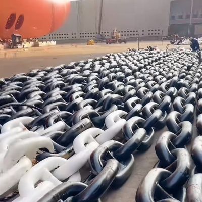 100mm Anchor Chains Grade 3 High Strength Alloy Steel Spray Paint Stud Link