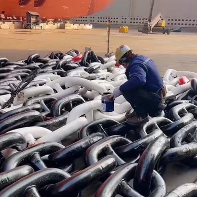 107mm Spray Paint Stud Link Anchor Chains Ship Mooring Anchor Chain