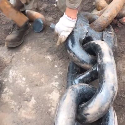 105mm Galvanized Chain For Anchor High Strength Alloy Steel Stud Link