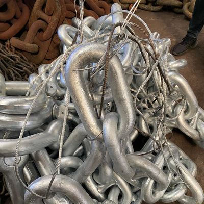 50mm Ship Anchor Marine Chain High Strength Alloy Steel Spray Paint Stud Link