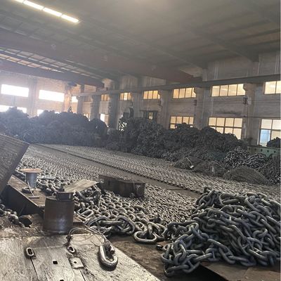 68mm Marine Anchor Chains High Strength Alloy Steel Spray Paint Deep Sea Anchoring