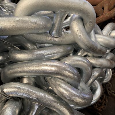 130mm Anchor Chains Grade 3 High Strength Alloy Steel Spray Paint Stud Link
