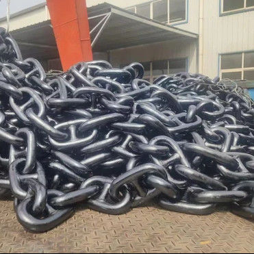 87mm Stud Link Anchor Chains Spray Paint High Strength Alloy Steel Ship