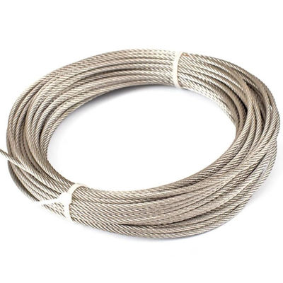 Marine Cranes Galvanizing Triple Strand Twisted Metal Rope 8mm Fiber Core