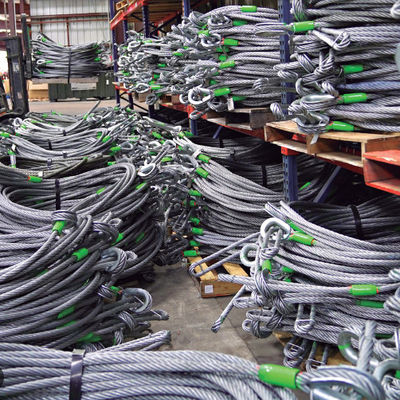 Triple Strand Twisted High Carbon Marine Wire Rope Sling 20mm Fiber Core Galvanizing