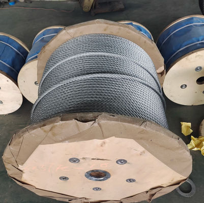 32mm Fiber Core Galvanizing High Carbon Steel Wire For Marine Cranes