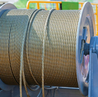 20mm Galvanizing Fiber Core High Carbon Steel Wire For Marine Cranes