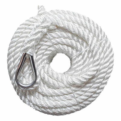 Dock Mooring 3 Strand Nylon Polyester Anchor Marine Rope With Spliced Strength ±10% Lower