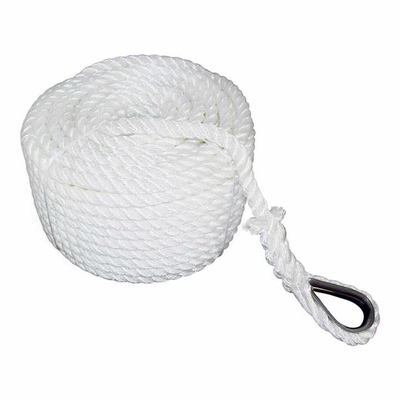 Dock Mooring 3 Strand Nylon Polyester Anchor Marine Rope With Spliced Strength ±10% Lower