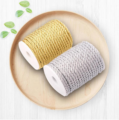 3-Strand Polyester Twist Rope Black Gold White 5mm 6mm Marine Ropes in Packaging High Strength Feature