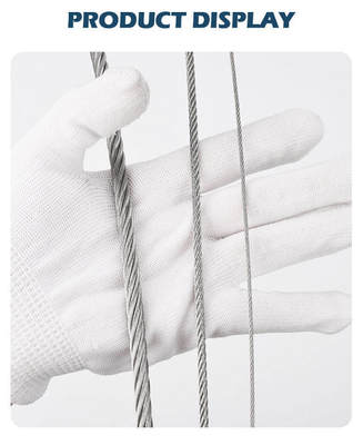 Galv 12mm 3 Ton 4t Stainless Steel Wire Rope Lifting Sling Ss316l 14mm No Rotation 7x7 Sling Rope Wire With Thimble Ferrules