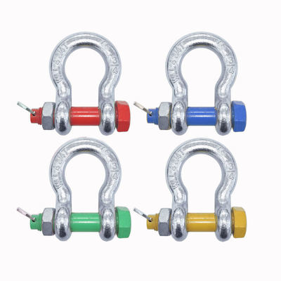 Galvanized Round Pin Chain Shackles G215 Federal Spec RR-C-271D Type IVB Compliant for Industrial Lifting Rigging Mining