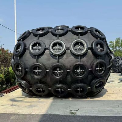 Weather And Corrosion Resistant Marine Rubber Fender with High Energy Absorption and Chain and Rope Net Mounting