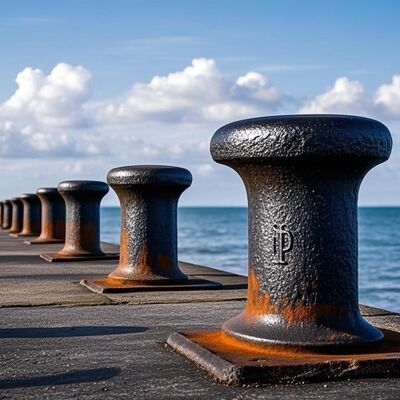 Single Bitt Bollard Heavy Duty Double Head Cast Steel/Cast Iron Bollard for Marine Docking 