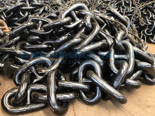 U2 28mm 32mm 48mm Black Galvanizied Steel Studlink Anchor Chain for Marine Buoy