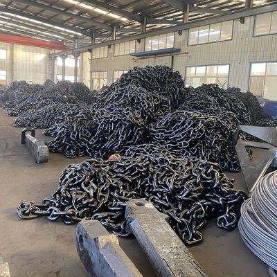 46mm Yacht Anchor Chain High Strength Alloy Steel Spray Paint Berthing Assistance