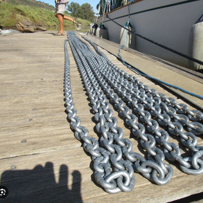 46mm Yacht Anchor Chain High Strength Alloy Steel Spray Paint Berthing Assistance
