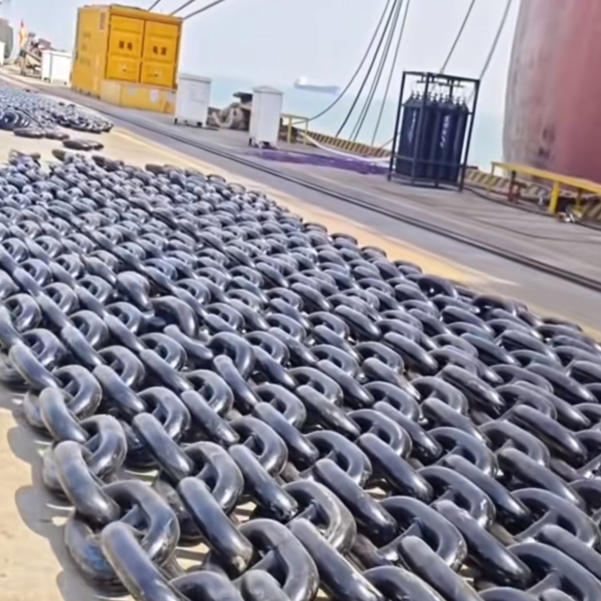 81mm Spray Paint High - Strength Alloy Steel Marine Anchor Chain Ship ...