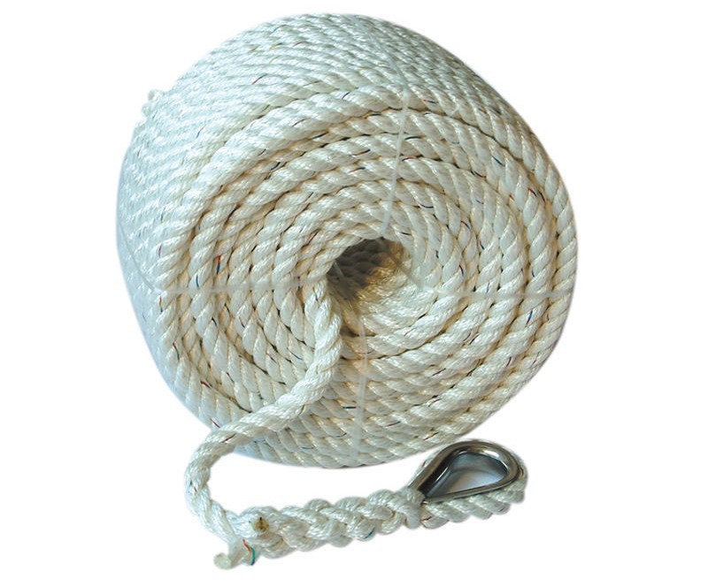 Utility Rope Use Image 3 Strand Twisted Nylon Rope for Marine Use Dock Line, Anchor Line ...