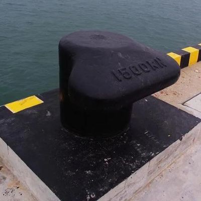 1500KN T Head Cast Iron Dock Bollards Port Bollard Galvanized Mooring Protection