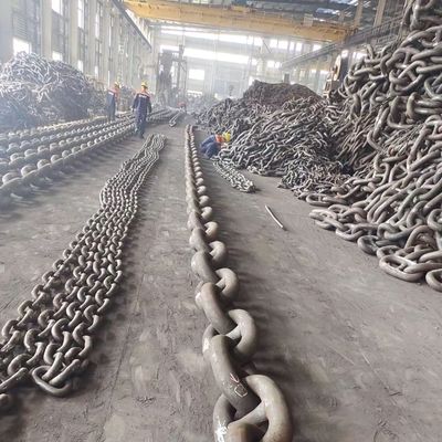 87mm Grade3 High - Strength Alloy Steel Stud Link Anchor Chain Vessel Positioning