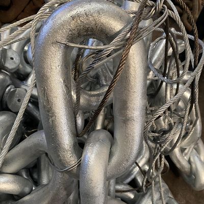 100mm Anchor Chains Grade 3 High Strength Alloy Steel Spray Paint Stud Link