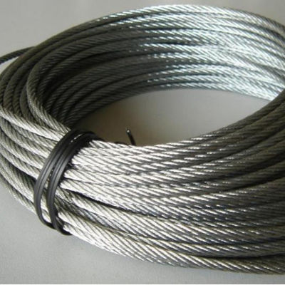 Marine Cranes Galvanizing Triple Strand Twisted Metal Rope 8mm Fiber Core