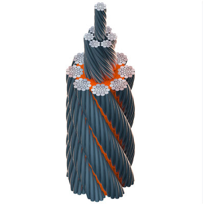 22mm Steel Core High Carbon Marine Wire Rope Galvanised For Marine Cranes