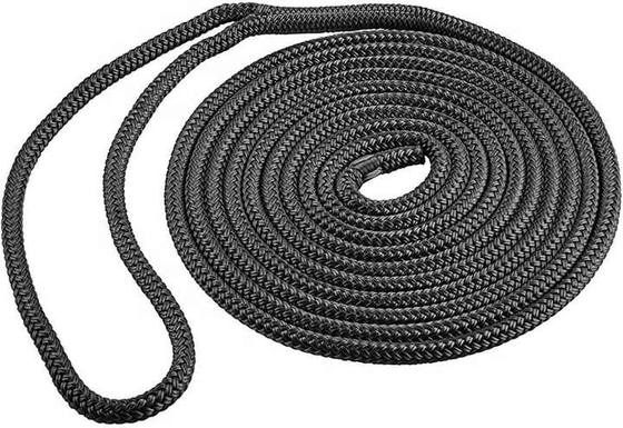 Marine Black Polyester Double Twisted 3 Strands Mooring Rope