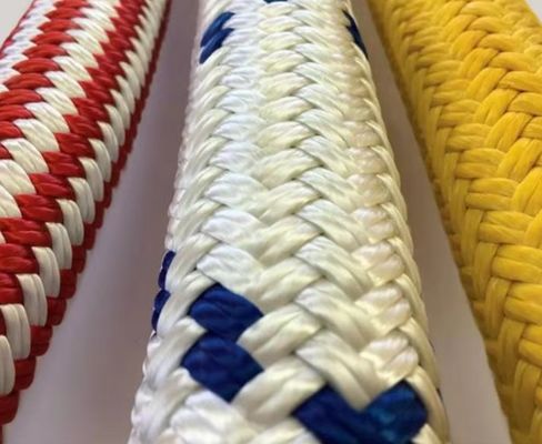Durable Uhmwpe pp polyester - Reinforced 8 12 Strand 20mm - 70mm Double Braided Nylon Rope For Marin