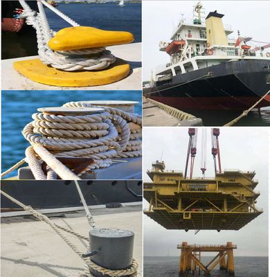Durable Uhmwpe pp polyester - Reinforced 8 12 Strand 20mm - 70mm Double Braided Nylon Rope For Marin