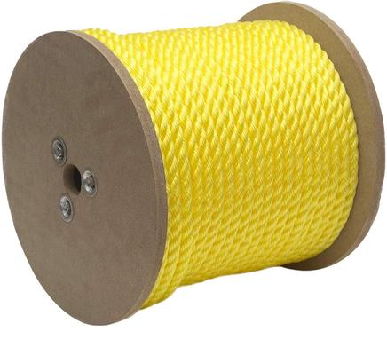 3 Strand Twisted Yellow Blue White Color Polypropylene pp Marine Ropes Shipping Rope