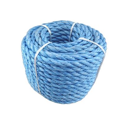 3 Strand Twisted Blue Color 10mmx200m PP Monofilament Danline Polysteel Rope With High Breaking Strength for Marine Boat