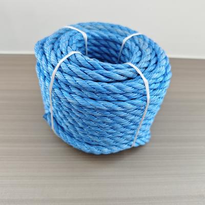 3 Strand Twisted Blue Color 10mmx200m PP Monofilament Danline Polysteel Rope With High Breaking Strength for Marine Boat