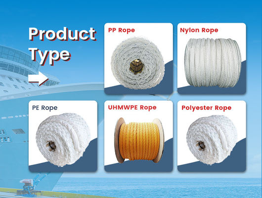 64mmx220m Marine Hawser 8 Strand Polypropylene Multifilament Rope Mooring Rope for Shipowner/Ship Berthing