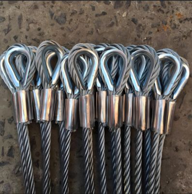 6X36WS-IWRC Core GSWR Galvanized Steel Wire Rope Lifting Sling with Thimble on Both Ends